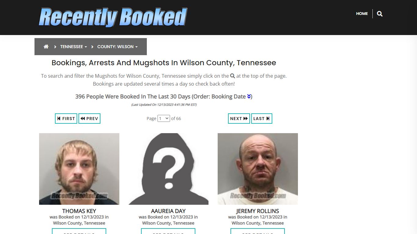 Bookings, Arrests and Mugshots in Wilson County, Tennessee