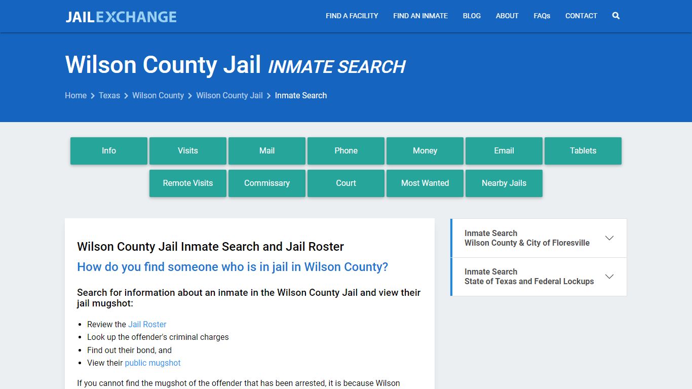 Inmate Search: Roster & Mugshots - Wilson County Jail, TX